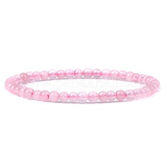 Bracciali elasticizzati in quarzo rosa naturale da 4 mm
