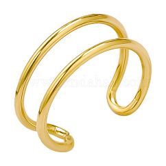 Anneaux de manchette en acier inoxydable pour femmes, anneaux de conception à double couche, or, 8mm, diamètre intérieur: 17 mm