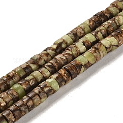 Synthétiques perles de serpentine brins, teinte, disque, perles heishi, 6x3mm, Trou: 1mm, Environ 120 pcs/chapelet, 16.06 pouce (40.8 cm)
