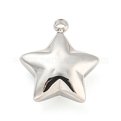 Anlaufgeschützte Anhänger aus 304 Edelstahl, Sterne-Charme, Edelstahl Farbe, 11x10x4 mm, Bohrung: 1 mm