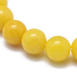Bracelets extensibles de perles de jade jaune naturel&nbsp;BJEW-K212-B-038