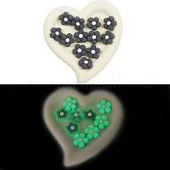 Цветочные светящиеся силиконовые бусины&nbsp;SIL-WH0008-37L