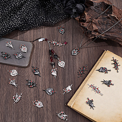 24 stücke 12 stile legierung strass stecker charme&nbsp;FIND-SC0022-21B