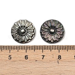 Натуральная черная ракушка для губ с резными кабошонами SSHEL-B006-01B-B