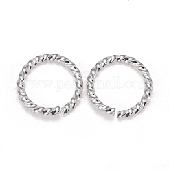 304ステンレススチールオープン丸カン  ツイストラウンド  銀  16ゲージ  10x1.3mm  内径：8mm&nbsp;LS-STAS-F191-12S-D