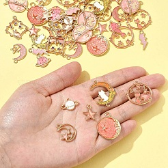 50шт 12 стиля подвески из сплава с эмалью&nbsp;ENAM-FS0003-04