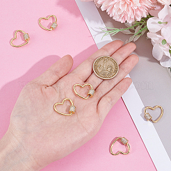 Латунь микропаве прозрачный кубический цирконий винт карабин брелоки&nbsp;KK-WH0062-242B-G