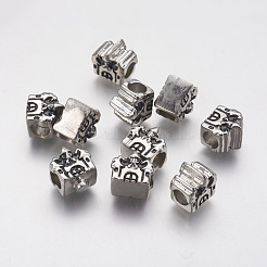 Ионное покрытие (IP) 304 нержавеющая сталь европейские бусины STAS-J022-119AS