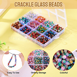 12 цвет стеклянных бусин с эффектом кракле CCG-TA0002-05B
