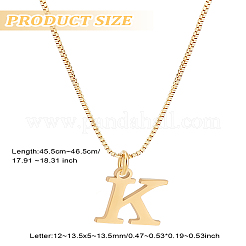 Collier avec pendentif lettre en acier inoxydable 304&nbsp;NJEW-LP0001-38K-G