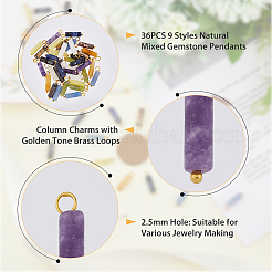 36шт 9 стиля натуральные подвески из драгоценных камней&nbsp;PALLOY-AB00100