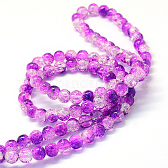 Выпечки окрашены прозрачным потрескивание Стекловолокна круглый шарик DGLA-Q018-4mm-24