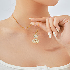 Элегантные ожерелья с подвеской в виде мини-медведя из прозрачного кубического циркония WF3918