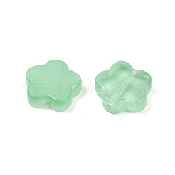 透明ガラスビーズ  スター  焼き付け塗料  ダークシーグリーン  14x15x5mm  穴：1.2mm&nbsp;DGLA-E004-03F