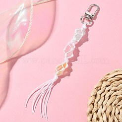 Decoraciones colgantes de borla de bolsa de macramé de cristal de cuarzo natural&nbsp;KEYC-TA00023-01