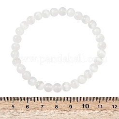 Браслет из круглых бусин натурального селенита&nbsp;BJEW-D024-01B