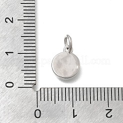 Плоские круглые подвески из латуни и натуральных ракушек KK-D431-025A-01P