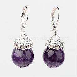 Болтающийся серьги природный драгоценный камень EJEW-JE02192