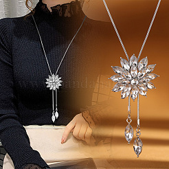 Цветочный сплав кристалл горный хрусталь длинные кисточки y ожерелья для женщин FS-WG6712B-05