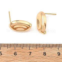 シェグレース 真鍮製スタッドピアス金具  オーバル  カン付き  カドミウムフリーと鉛フリー＆ニッケルフリー  18KGP本金メッキ  16x10mm  穴：1.4mm  ピン：11.5x0.8mm&nbsp;XGRQ6M082-908G