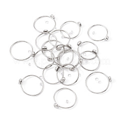18 Stück 304 Edelstahl-Fingerring-Strass-Einstellungen&nbsp;STAS-TA0005-86P