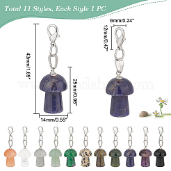 11 шт. 11 стильных подвесных украшения с грибами и драгоценными камнями&nbsp;PALLOY-AB00138