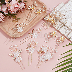 2 набор из 2 стилей цветочных гребней для волос из латуни OHAR-ME0001-04