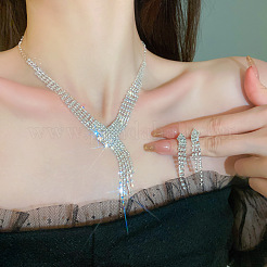 Set di gioielli con nappe in strass in ottone&nbsp;WGFAAA4-07