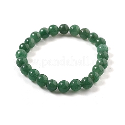 Природные зеленые браслеты простирания авантюрин бисером BJEW-Q692-50-8mm