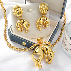 Комплекты из латунных серег-гвоздиков и ожерелий с подвесками для женщин&nbsp;FS-WGFF87F-01