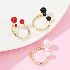 Латунные эмалевые открытые манжеты для женщин RJEW-U057-01G