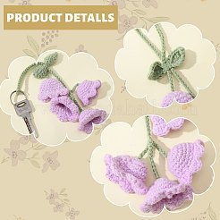 4 шт. подвесные украшения из хлопковой пряжи 4 цветов HJEW-FG0001-21