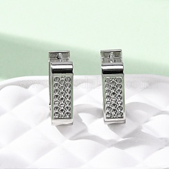 Pendientes de aro rectangulares de acero inoxidable 304&nbsp;EJEW-D331-15P
