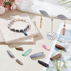 26 шт. 13-х цветные гальванизированные бусины из натурального кварцевого кристалла G-NB0005-91