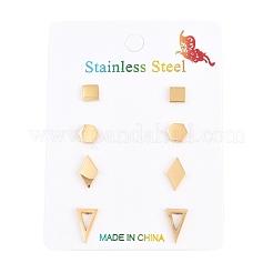 4 paio di orecchini a perno in acciaio inossidabile 304 con tema geometrico&nbsp;EJEW-G469-03G