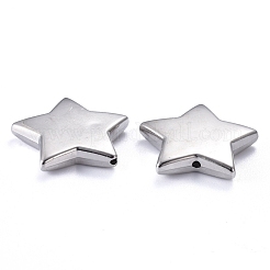 CCBプラスチックビーズ  スター  プラチナ  25x27x5mm  穴：1.6mm&nbsp;CCB-L011-081P