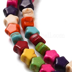 Окрашенные синтетические бирюзовые бусы нити G-G024-A01-01