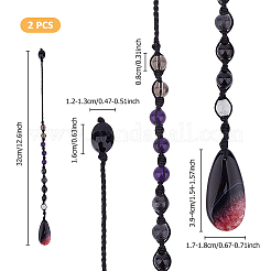 2 шт. маятники для биолокации из драгоценных камней и стекла PALLOY-FI00004