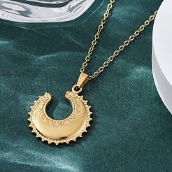 Ожерелья с подвеской в виде полумесяца из нержавеющей стали 304 NJEW-M096-33G