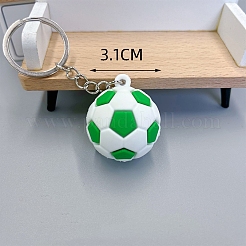 サッカー PVC バッグ キーチェーン  バックパック吊り下げ装飾  ライム  31mm&nbsp;PW-WG5BC74-06