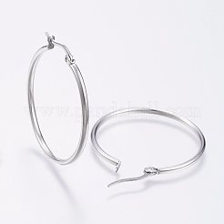 Большие серьги-кольца из нержавеющей стали марки 304 X-EJEW-F105-07P