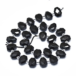Perles en obsidienne naturelle&nbsp;G-F715-027