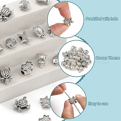 40шт 8 стиля бусины из сплава в тибетском стиле TIBE-YW0001-64