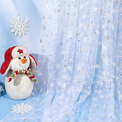 Нейлоновая ткань с узором снежинки DIY-WH0084-85A