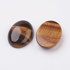 Cabochon fond plat en œil de tigre naturel&nbsp;G-G741-15x20mm-01