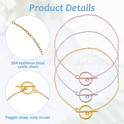 24 Stück 3 Farben 304 Edelstahl Kabelketten Armbänder für Frauen&nbsp;BJEW-HS00008