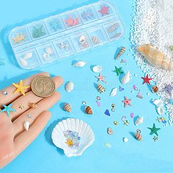 Décoration d'ongles sur le thème de l'océan avec coquillages naturels&nbsp;MRMJ-CP0001-34A