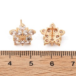Orecchini a bottone da donna in ottone con micro pavé di zirconi cubici&nbsp;EJEW-G428-28B-02