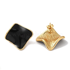 Серьги-гвоздики из нержавеющей стали 304 с ромбовидным золотым ионным покрытием (IP) для женщин&nbsp;EJEW-L287-043G-02