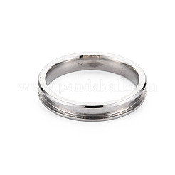 Оправы для колец из нержавеющей стали 304 с канавками STAS-WH0039-01B-P